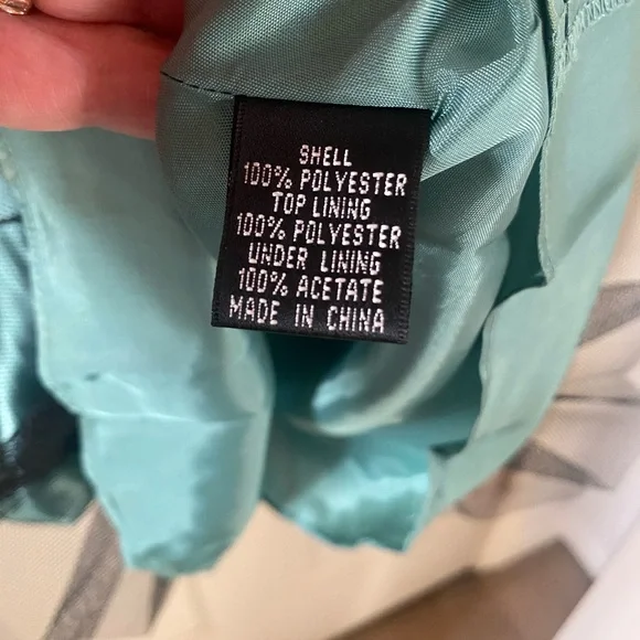 Adrianna Papell Boutique Elegant Teal and Gold Dress - Picture 13 of 14